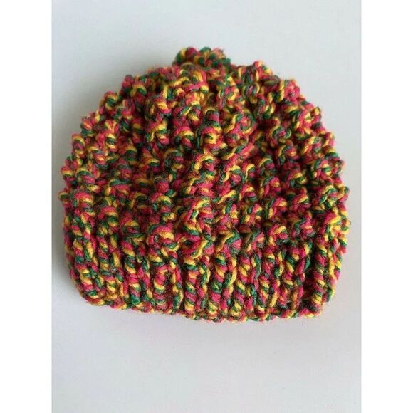 Handmade Crochet Preemie Beanie Baby Newborn Hat Knitted Multicolor New - Picture 1 of 6